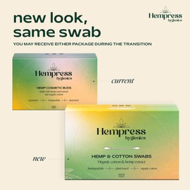 Hempress Hygienics Organic Cotton Swabs for Ears, Soft Swab Sticks for Ear Cleaning, Makeup Touch-Ups, Skincare, Nail Care & More, Non-Toxic Travel Essentials (800 Count)