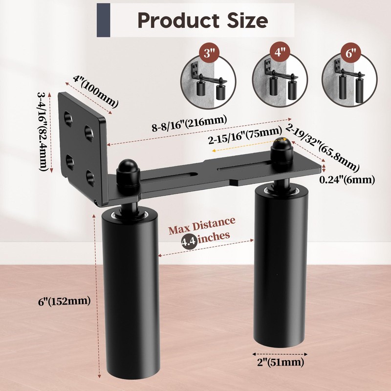 Anobeyi Heavy Duty Slide Gate Roller Guide with L Rear
