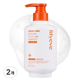 Lilive Growturn No. 1 Hair Loss Shampoo 3D Volume Large Capacity Women and Men Scalp Relief, 2 Pieces, 500g / 릴리이브 그로우턴 1위 탈모 샴푸 3D 볼륨 대용량 여성 남성 두피 완화, 2개, 500g