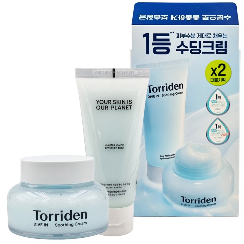 Toriden Dive-in Low Molecular Hyaluronic Acid Soothing Cream x2 Cool