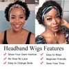 IMAYLI Headband Wig Human Hair Deep Wave 6Inches None Lace
