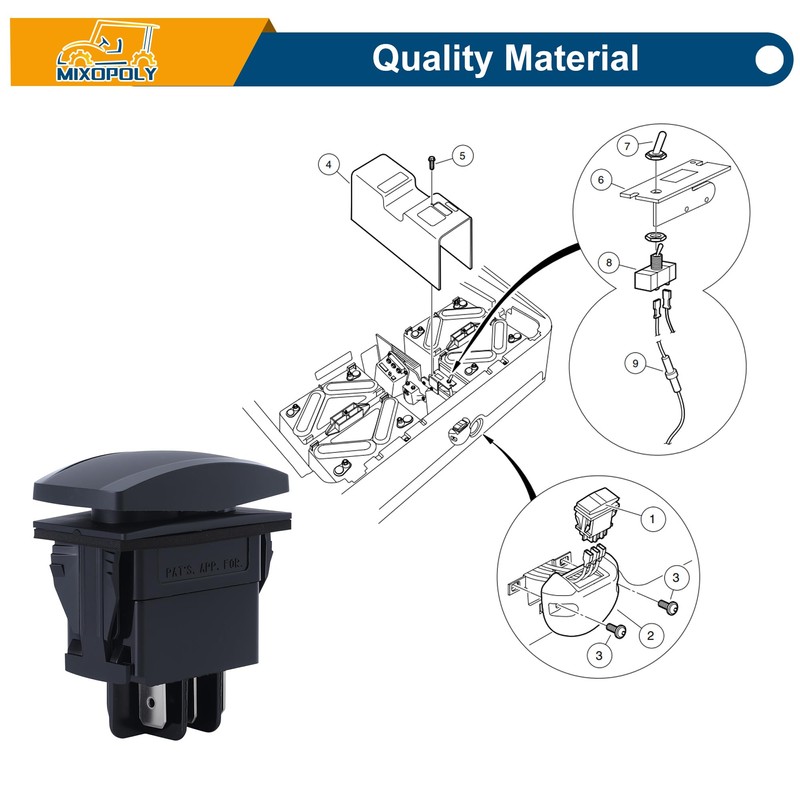 MIXOPOLY Golf Cart Forward Reverse Switch Replacement for Club Car