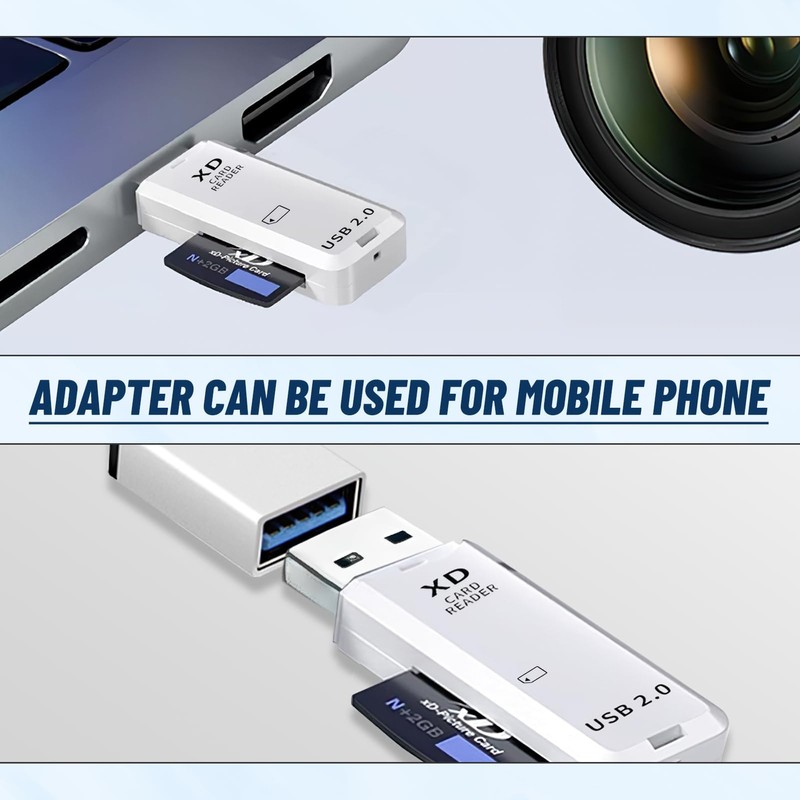 Aradoea USB 2.0 128GB XD Memory Card Reader, Plug &