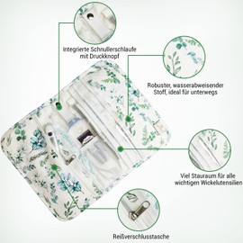 LittleNoah® - Small Compact Nappy Bag for Travel, Nappy Case with Extra Space, Organiser for Expecting Parents, Cute Baby Shower Gift Pregnancy