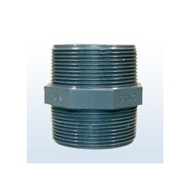 PVC Double Connection Nipple with External Thread, 1"