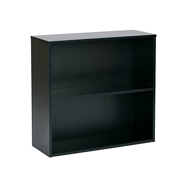 OSP Home Furnishings Prado 2 Shelf Bookcase, 30-Inch, Black