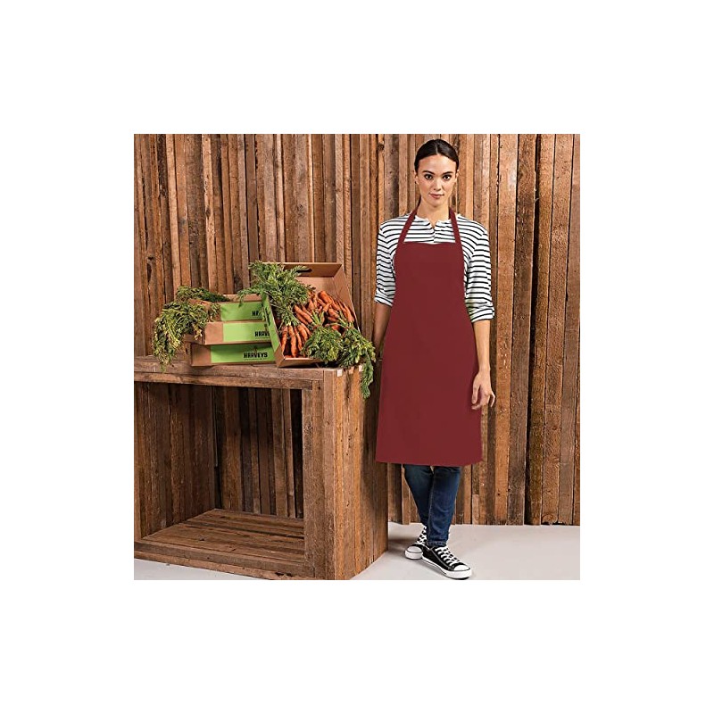 Premier Colours Bib Apron / Workwear (One Size) (Burgundy)