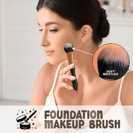 Profusion Cosmetics Artistry Series Buffing Foundation Brush, Luxurious Soft Touch Matte Finish and Waved Handle With Optimum Grip for Lightweight Feel, Perfect for Professional Artist and Self Use