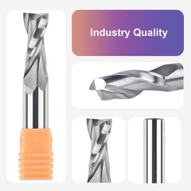 SpeTool 1/2 Inch Shank Spiral Router Bit, Up Cut CNC Router Bits, 1-1/4 Inch Cutting Length, 3 Inch Total Length, HRC55 Solid Carbide End Mill for Woodworking