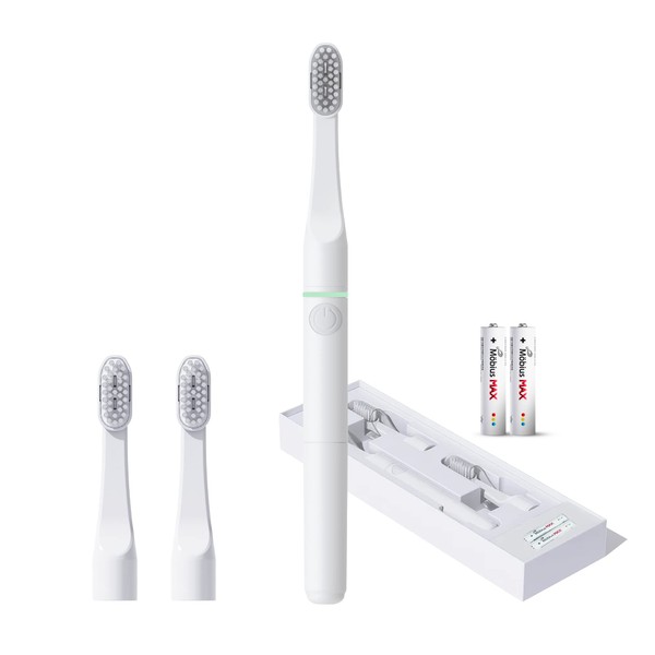 Tromatz Simple Pro - cepillo para polvo de dientes eléctrico alimentado por pilas, limpieza suave y profunda con nueva tecnología bioeléctrica de onda microcorriente | para dientes y encías sensibles, color morado