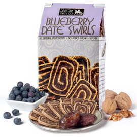 Darious Snack Co Vegan Blueberry Date Swirls for Coffee & Tea Treat, Delicious Breakfast Cookies, Slightly Sweet and Savory, All Natural Ingredients, Holiday Food Gifts, 6 oz Bag