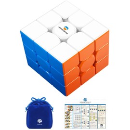 Monster Go MG3M EDU 3 x 3 Stickerless Model with Magnet for Beginners, Practice, Competition Cube, 3-Dimensional Cube Puzzle, [Limited Accessories] (1) Japanese 6-sided Instruction Manual (English Language Not Guaranteed)