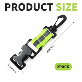 SubTack Glove Holder Fire Brigade - Pack of 2 Glove Holder with Reflective Strips & Robust Metal Clip, Clip Glove Holder Belt for Fire Brigade, Outdoor, Helmet, Towel & Mask