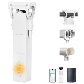 Keego Automatic Curtain Opener with Solar Panel, Smart Curtain Opener with Remote Control App/Timer, High-Performance Motor,Work Compatible with Alexa, Google Home(1pcs)