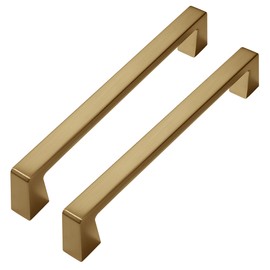 khtumeware 10 Pack Champagne Bronze Cabinet Pulls 8 Inch(203mm) Hole Centers,Satin Brass Cabinet Pulls Kitchen Cabinet Hardware for Cupboard Gold Drawer Handles Dresser Pulls