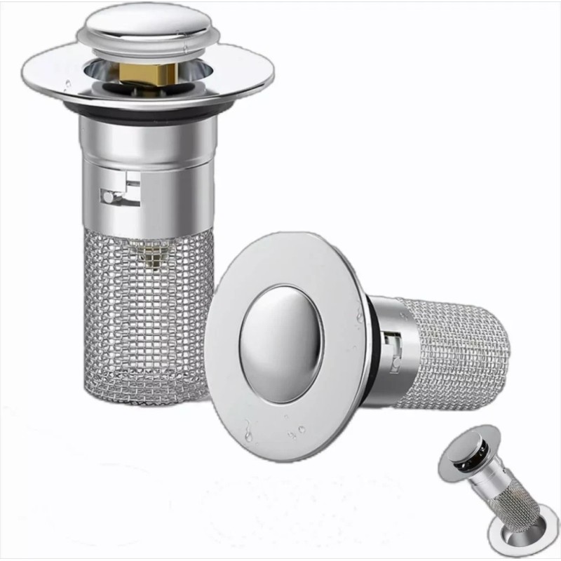 2x Bathroom Sink Stopper Hair Catcher Bathroom Pop Up Sink