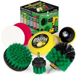 Electric Spin Scrubber Kitchen Cleaning Set with Multi-Purpose Cleaner Paste - Lemon Lime Scented, Stainless Steel Appliance, Oven, Stove Top, Microwave, Sink, Counter Top, Grout, Baseboard Cleaner