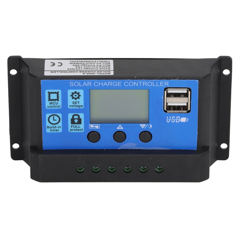 Solar Charge Controller LCD Display PWM Control 10A 12V 24V