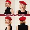French Wool Light Blue Beret Hats for Women Man Solid