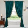 StangH Teal Pompom Velvet Curtains - Luxury Velvet Bedroom Curtains