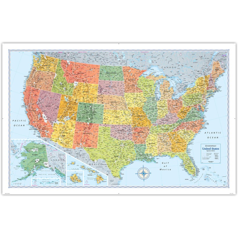 Rand McNally Signature Edition U.S. Wall Map - Folded