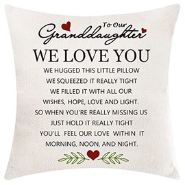 Granddaughter Gifts from Grandma Grandpa Granddaughter Cushion Cover Cushion Case Throw Pillow Cover Pillowcase Granddaughter Birthday Gifts (Our Granddaughter)