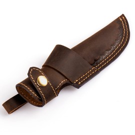 Gentlestache Horizontal Knife Sheath for belt EDC Compact Draw Knife Holster Dark Brown
