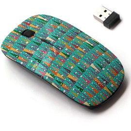 CJCBROES 2.4G Wireless Mouse with Cute Pattern Design for All Laptops and Desktops with Nano Receiver - Cute Colorful Winter