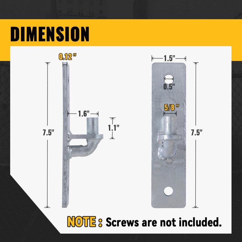VIVIDA Wall Mount Gate Hinge 4 PCS, Heavy Duty Flat