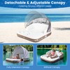 CHEFJOY Inflatable Pool Float with Canopy, 71” Tanning Lounger with