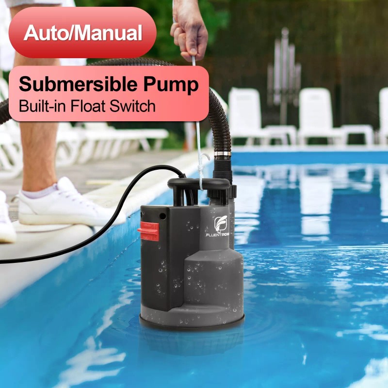 FLUENTPOWER 1/2HP Submersible Utility Pump 2500GPH Auto/Manual Modes Sump Pump