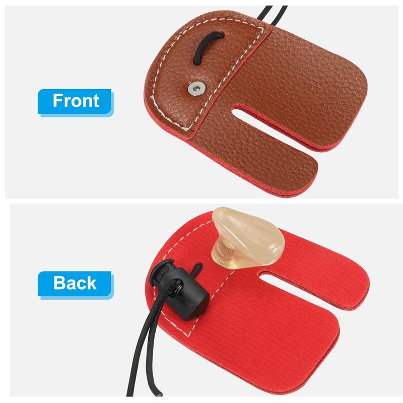 PATIKIL Archery Finger Tabs, Leather Archery Finger Guard Protective Gear,