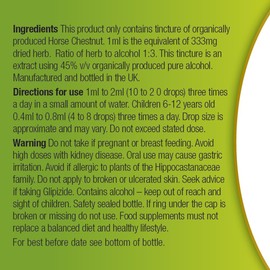 Organic Herbal Remedies 100ml Horse Chestnut Tincture