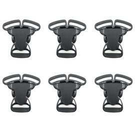 HJGarden 6PCS Black Split Release 3 Way Buckle 25mm Split Release Buckle Plastic Split Release Buckle For Paracord, Webbing, Backpack Straps or Slings