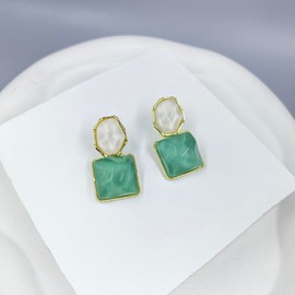 Asymmetric Rhomboid Dangle Earrings for Women Double Colored Irregular Geometric Studies Earrings for Girls Acrylic Drop Earrings Jewelry, Acrylic Zinc, acrylic