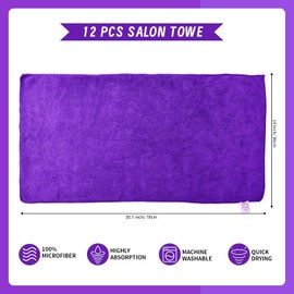 Toallas de salón superabsorbentes, suaves y de secado rápido, toallas de microfibra para salón, baño, gimnasio, spa y cuidado del cabello en el hogar, paquete de 12, 30 x 14