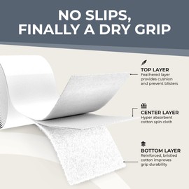 ADV Tennis Racket Grip Tape - Dry FeltTac Ultra Absorbent Tennis Grip Tape with Exclusive Material for High Velvety Comfort - Pro Tested & Designed Tennis Overgrips (12-Pack White)