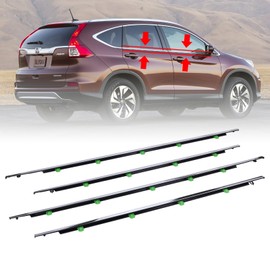 4Pcs Weatherstrip Window Moulding Trim Seal Belt Compatible with 2012-2016 Honda CRV Replaces# 72450-T0G-A01 72410-T0G-A01 72950-T0G-A01 72910-T0G-A01