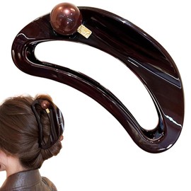 Wenlly 4.72 inch fashion crescent moon hair claw clip, hair jaw clip, non slip shark hair clamp barrette, hair accessories, 1 piece
