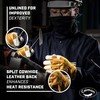 Caiman Genuine Top Cow Grain Leather Velcro� RevolutionTM Gloves (Large/Yellow)