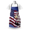 Ambesonne American Flag Apron, Bless America Banner in the Wind
