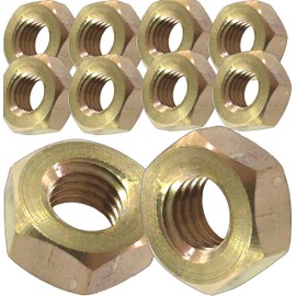 M10 Solid Brass Hex Nuts DIN934 (Pack of 10)