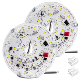 Lamptobe 4 Inch Ceiling Fan LED Light Replacement 2-Pack, 15W 5000K 1600LM Dimmable LED Ceiling Fan Light Retrofit Kits for Ceiling Light, 120V, CRI90