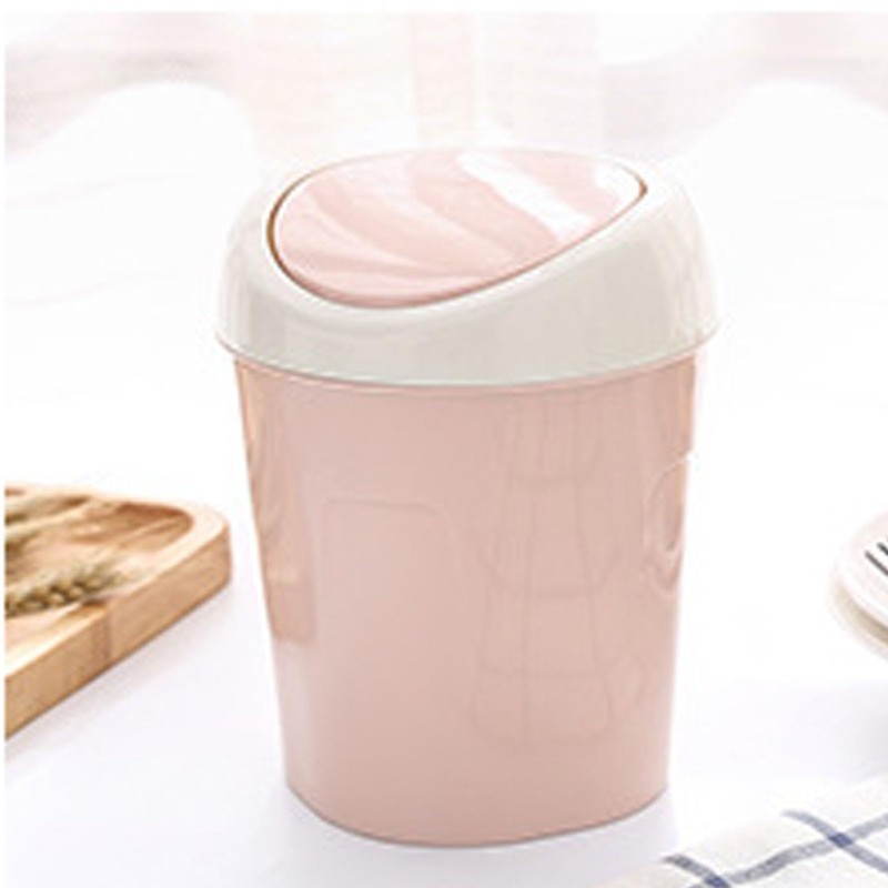 Desktop Trash Can Mini Table Garbage Bin with Swing Lid