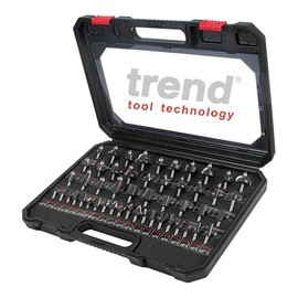 Trend 50 Piece Router Bit Starter Set, 1/4 Inch Shank, Tungsten Carbide Tipped, Aluminum Case Included, SET/SS50X1/4TC