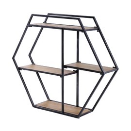 Synovana Industrial Style Round Wall Shelves - 3 Tier Metal Hanging Circle Floating Shelves for Bathroom Living Room Wall Decor, 21 Inch