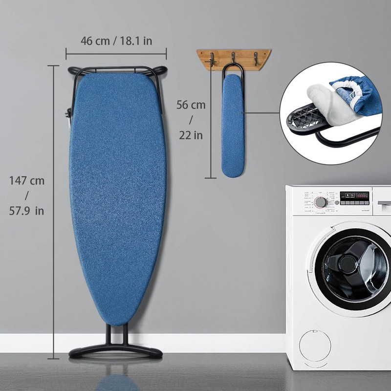 Duwee 18"x48" Deluxe Ironing Board with Retractable Iron Rest,Extra Wide