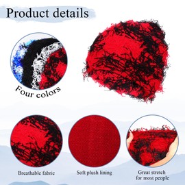 Gvhntk 4 Pcs Distressed Balaclava Knitted Fuzzy Beanie Outdoor Thick Warm Beanies Fuzzy Winter Hats Cap for Men Women Multi