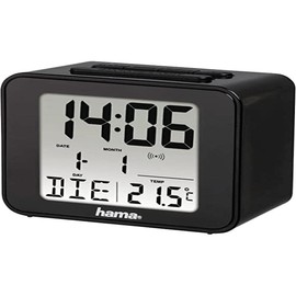 Hama Cube Digital Table Clock Black Rectangular