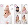 King Cole Ladies Rosarium Mega Chunky Knitting Pattern Easy Knit